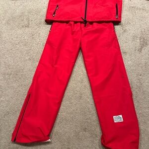 Red The North Face Jacket yand Pants Set